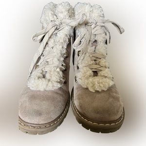 Girls Lace Up  Sherpa lined booties. Size 2. Worn a handful of times.